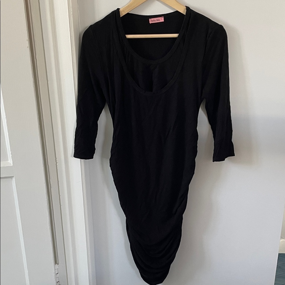 Elegant Black womens size L feeding nursing dress